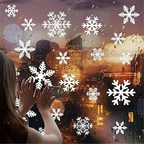 27pcs Snowflakes PVC Sticker Christmas Snow Flake Ornaments Home Glass Windows Kids Wall Stickers Christmas New Year Decorations