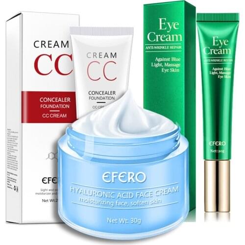 3/7Pcs Foundation Base Concealer CC Cream Waterproof Oil Control Brighten Face Cream Eye Skin Care Lip Mask Plumper Cosmetics