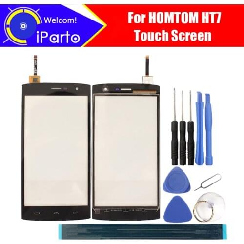 5.5 inch HOMTOM HT7 Touch Screen Glass 100% Guarantee Original Glass Panel Touch Screen For HT7 Phone + tools + Adhesive