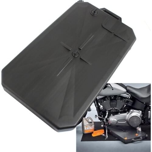 ABS Motorcycle Low Profile Oil Drain Pan Spout Black Accessories For Harley Davidson Street 500 750 XG500 750 Street Glide 84-20