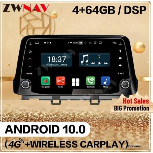 4G+128GB Double Din For Hyundai KONA 2017 2018 2019 Android 10.0 Player Car Audio Radio GPS Navigation Head Unit Auto Stereo