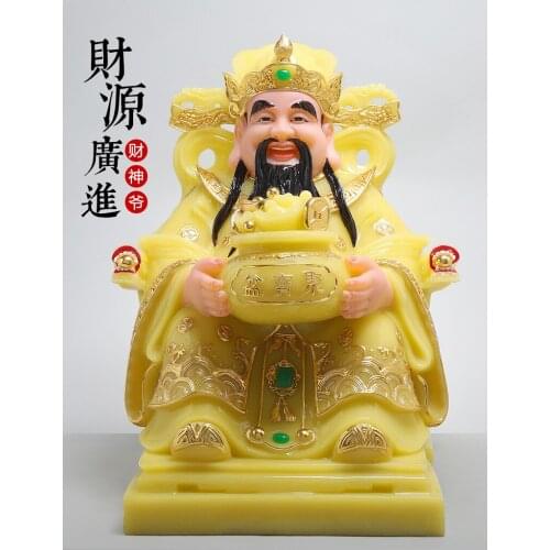 Asia Temple Worship High grade jade God of wealth Buddha statue HOME company shop bring money GOOD luck CAI SHEN gilding statue