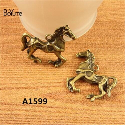 BoYuTe (40 Pieces/Lot) 32*29MM Zinc Alloy Horse Charms Pendant Antique Bronze Silver Plated Pendant Diy Jewelry Accessories