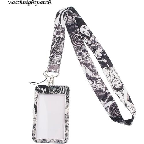 E2697 Horror Movie Lanyard Keychain keys Badge ID Mobile Phone Rope Neck Straps With Card Holder Cover