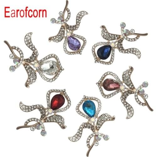 Earofcorn Six Colors Unique Design Human Form Flowers Quality Brooches Suitable Male Female Kinds Clothing Accessories Brooches