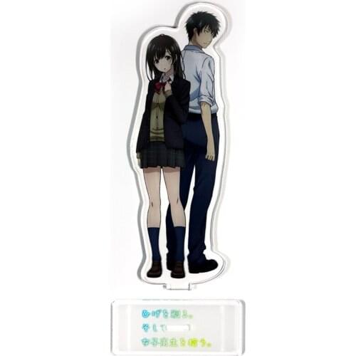 Hige wo Soru. Soshite Joshikousei wo Hirou. Sayu Ogiwara Yoshida couple acrylic standee figurines desk decoration cake topper