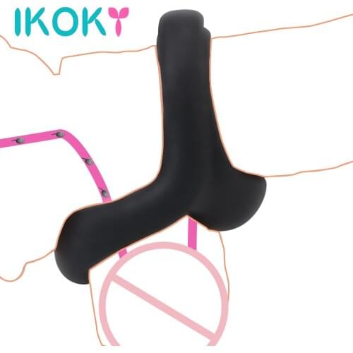 IKOKY Delay Ejaculation Penis Enlargement Sex Toy for Couple Cock Ring Penis Ring for Men Dual Ring