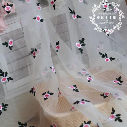 Lace trim Light Green Organza Based Embroidery DIY Lace Fabric , Romanti Party Dress Fabric