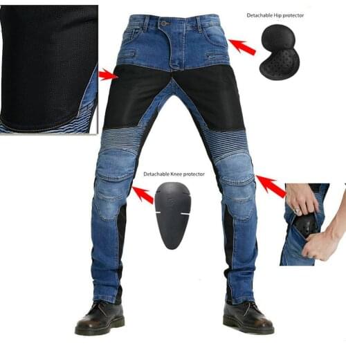 MOTORPOOL PK719 summer ventilation Jeans Leisure Motorcycle Mens Off-road Outdoor Jean/cycling Pants With Protect Equipment