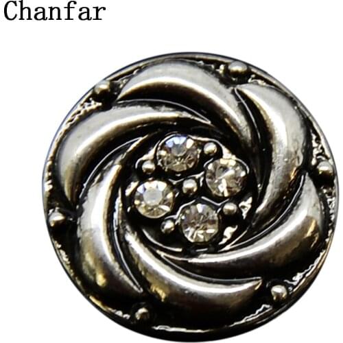 Rhinestone Styles 18mm Metal Snap Button Charm For Snaps Bracelet Jewelry