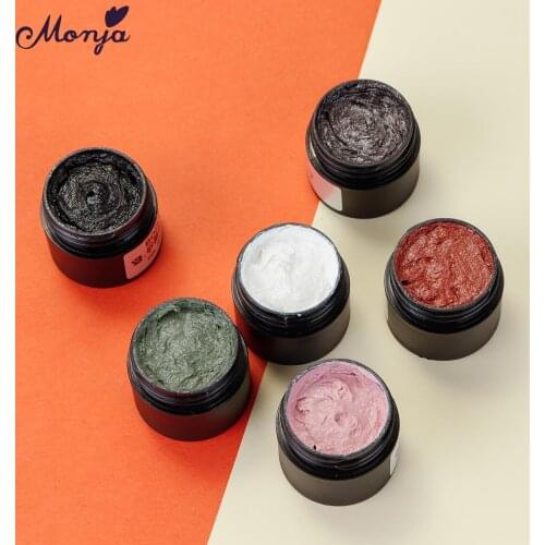 Monja 6 Colors Sand Effect Painting Nail Art Plaster Gel 3D Flower Pattern DIY Design Drawing Gypsum Nail Polish Manicure Tools