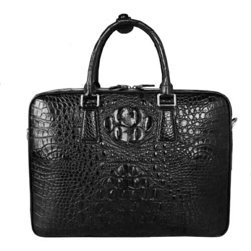 Ouruili Real crocodile leahter Men business Briefcase horizontal brief case crocodile male bag one shoulder men handbag