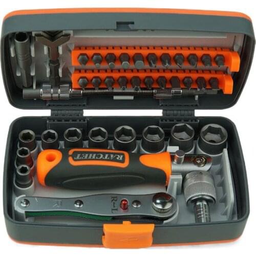KKMOON 38-In-1 Screwdriver Set Household Toolbox Set with Ratchet Screwdriver 10 Sleeves 22 Bits Multifunctional Hardware Tools