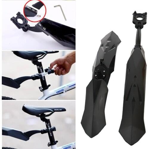 2pcs Front Rear Bicycle Mudguard Mountain Bike Tire Fenders Mudguard Quick Release Bike Wings Lengthen Bike Accessories