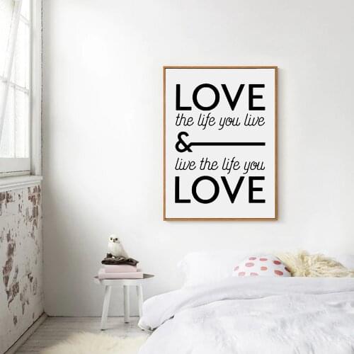 Printable Poster Love the life you live Live the life you love Print canvas Art Print Nursery Pictures on the wall Home decor
