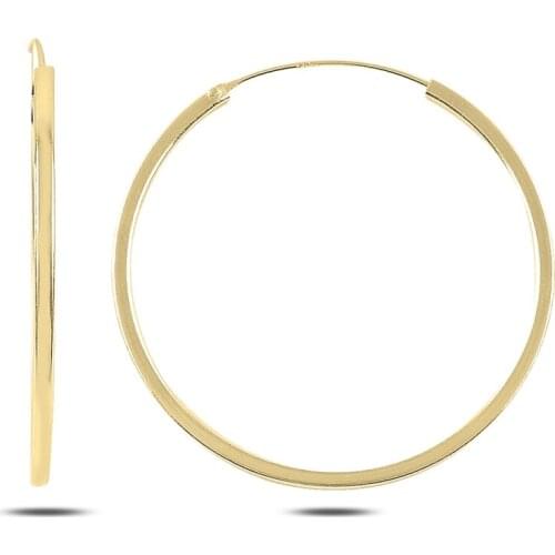 Silver 925 Sterling 45mm Simple Ring Earrings