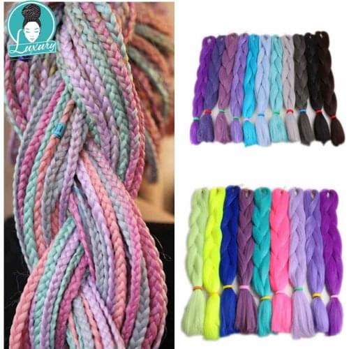 Luxury 1pack Navy Neon Olive Green Lavender Lilac Vintage Pink Synthetic Jumbo Braiding Hair 24" 60cm 80grams