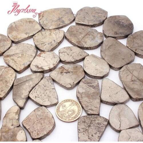 Natural Freeform Silver Gray Pyrite Loose Stone Beads For DIY Necklace Pandant Bracelet Gift Jewelry Making Strand 15"