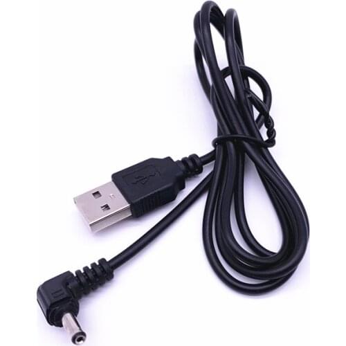 USB 2.0 Male To Right Angled 90 Degree 3.5mm 1.35mm DC Power Plug Barrel 5v Cable White / Black
