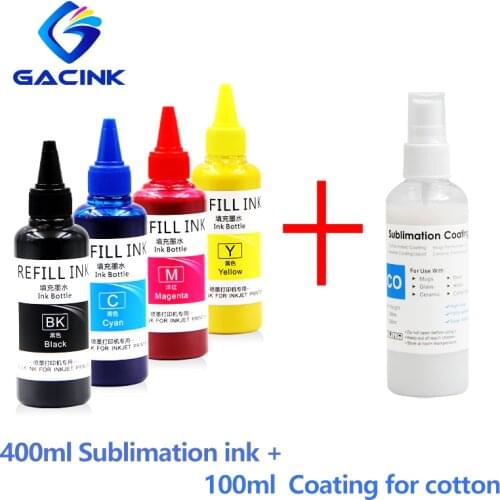 400ml Refill Sublimation Ink Heat Transfer Ink with 100ML Sublimation Coating For Cotton For Epson Printer Used For T-Shirt Mug