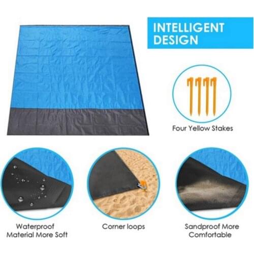 Outdoor Beach Mat Pocket Blanket Waterproof Beach Mat Blanket Ground Mat Mattress Picnic Camping Tent Mat