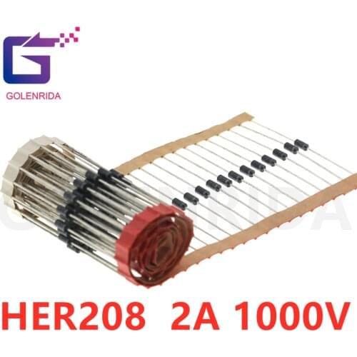 100PCS HER208 DO-41 Fast Switching Rectifier Diode 2A 1000V