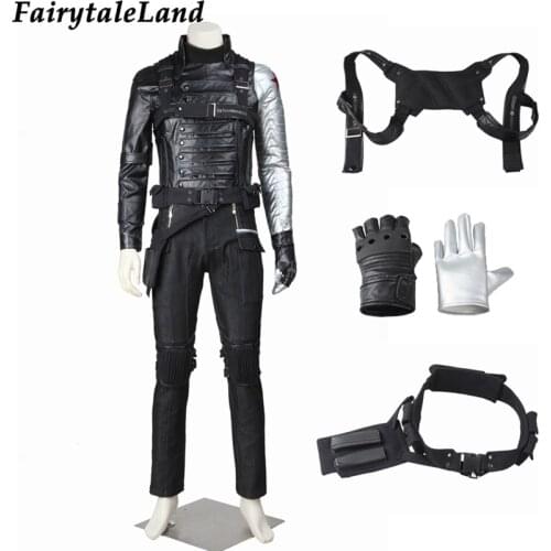 Adult Halloween Carnival Captain Cosplay Winter Bucky Costume Superhero Soldier James Outfit Fancy Armor Harness Outfit