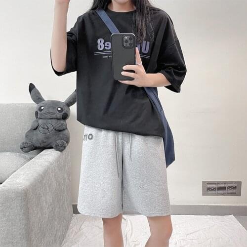 Women Wide Leg Knee Length Sweatpants Fashion Harajuku High Waist Loose Casual Pants Drawstring Trousers Streetwear Sportswear