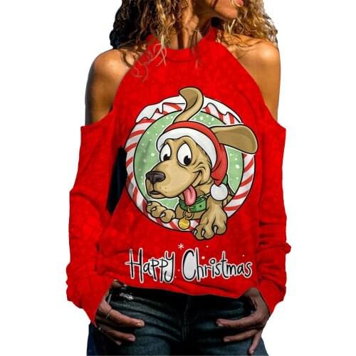 Womens Cold Shoulder Tie Dye Pullover Hoodie Merry Christmas Crop Top Sweatshirt Raw Cut Crop Hoodie EU Size Dropshipping