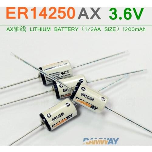 10PCS ER14250 14250 axis 3.6V lithium sub-battery 1/2AA 1200mAh industrial control PLC battery ER14250-AX