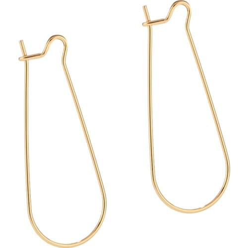 20pcs Stainless Steel Kidney Earring Ear Wires Hooks Findings Gold Color Korea Earring Hooks For DIY Jewelry Making
