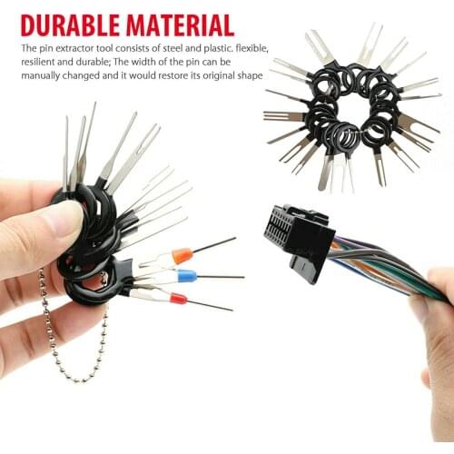 39Pcs Automotive Plug Terminal Remove Tool Set Key Pin Car Electrical Wire Crimp Connector Extractor Kit Accessories Durable