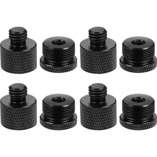 8 Pcs Mic Thread Adapter Set 5/8 Female to 3/8 Male and 3/8 Female to 5/8 Male Screw Adapter Thread for Micr Stand Mount