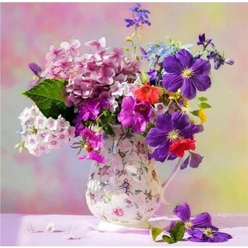 New 5D DIY Full Round/Square Diamond Painting Colorful Flowers 3D Embroidery Cross Stitch Rhinestone Mosaic Home Dector Yc502