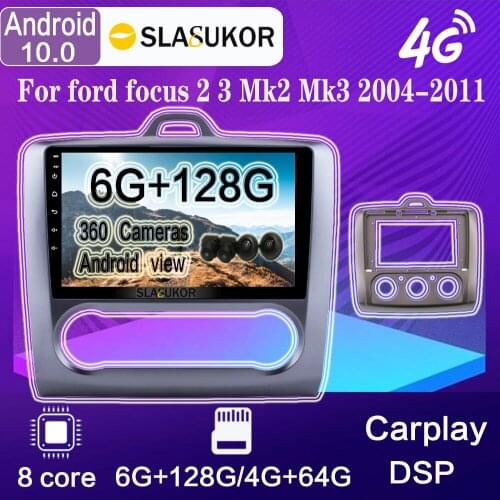 9" For ford focus EXI MT 2 3 Mk2 2004-2011 Android 10 Car radio Stereo Receiver Multimedia Video Player Navigation GPS CarPlay
