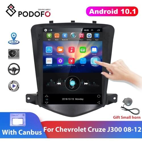 Podofo 2 din Android 10.1 Car Radio Stereo Receiver 9.7" GPS Multimedia Player Autoradio For Chevrolet Cruze J300 2008 - 2012