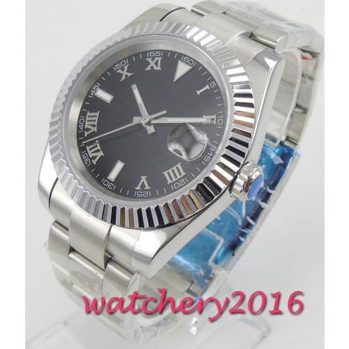New Arrival 36mm Bliger Sterile Black Dial Sapphire Glass Roman Mumerals Automatic Movement Mens Watch Luminous hands