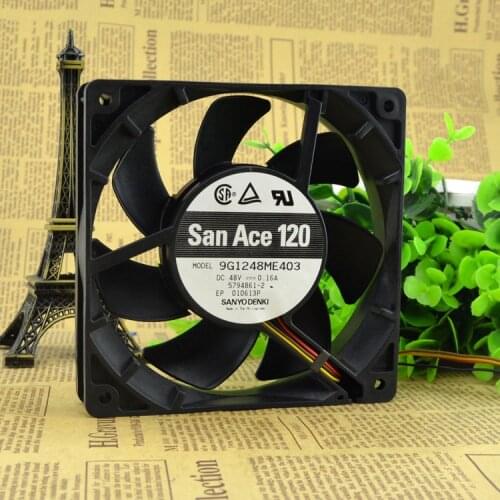 For Sanyo 48V 0.16A 12CM 12025 12cm 4-wire inverter fan 9G1248ME403