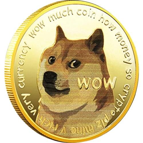 Dogecoin Gold Plated Coin Animal Badge Collection Dog Pattern Desktop Ornaments Souvenir Collection Gifts