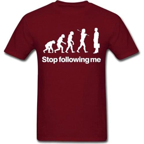 Evolution Stop Following Me Tee Shirt Mens Funny T-Shirts T Shirt 100% Cotton Tee USA SIZE