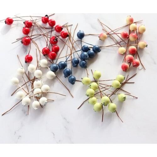 10-11mm Artificial Flower Fruit Man-made Cherry Pearl Berries for DIY Gift Box Decorated Wreaths wedding birthday home decor