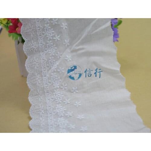 14cm width small flower pure Cotton embroid lace sewing ribbon guipure trim fabric DIY Garment Accessories free shipping#3379
