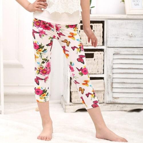 Hot & New Girls leggings summer multi-colored elastic milk silk breathable pant Girls Leggings
