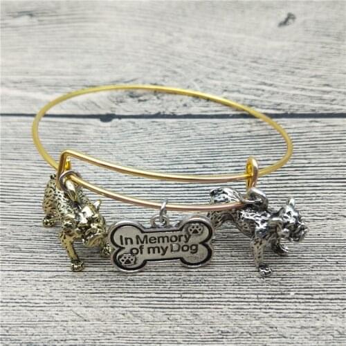 Trendy New Vintage 3D Pug Bangles Cute Vintage 3D Pug Dog Bangles Bracelets Fashion Animal Pet Jewellery