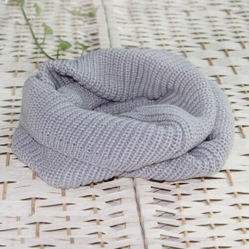 Fashion Knitted Ring Loop Scarves Vintage Outdoor Snood Scarf Warm Soft Winter Autumn Plain Color Casual Wrap Cowl Neck Circle