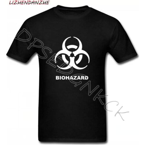 Men T-shirt BIOHAZARD Logo Printed T Shirt Short Sleeve Cotton Summer Men TShirts Tops game Free Shipping 047