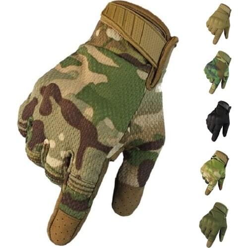 Men Cycling Gloves Cycling Bicycle Full Finger Motos Racing Gloves Antiskid Protect Screen Touch Outdoor Sports Tactical Gloves