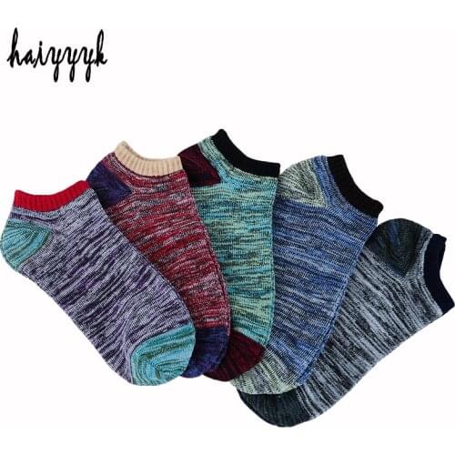 10Pcs=5pairs/lot Mens Cotton Socks Short Invisible Casual Ship Sock For Men Summer National Style 5 Colors Wholesale