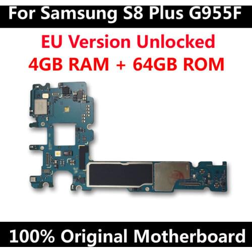 Original Motherboard For Samsung Galaxy S8 Plus G955F 64GB MainBoard Unlocked With Chips IMEI Android OS Logic Board EU Version