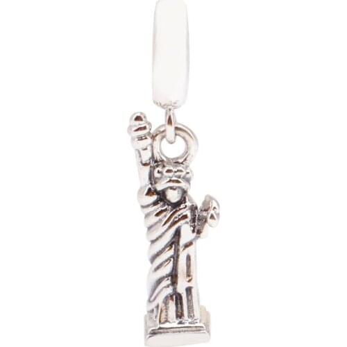 S925 Sterling Silver Statue Of Liberty Pendant Fit Original Bracelet Necklace